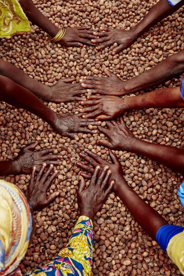 Jessica Sarkodie/ The Body Shop Há séculos as mulheres de aldeias em Gana usam a manteiga de karité para nutrir e proteger rosto, corpo, cabelo e lábios dos ventos quentes e secos do Saara