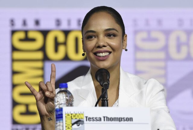 Chris Pizzello / Invision / AP Tessa Thompson durante a Comic-Con de San Diego, na Califórnia, Estados Unidos; ela interpretará a personagem Valquíria.