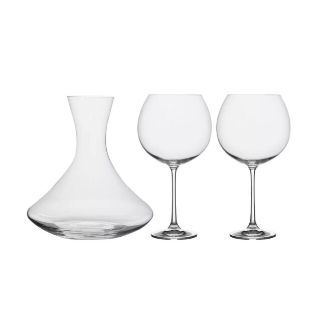 Camicado Da Camicado, jogo de taças e decanter Borgonha, com três peças, R$ 199,90