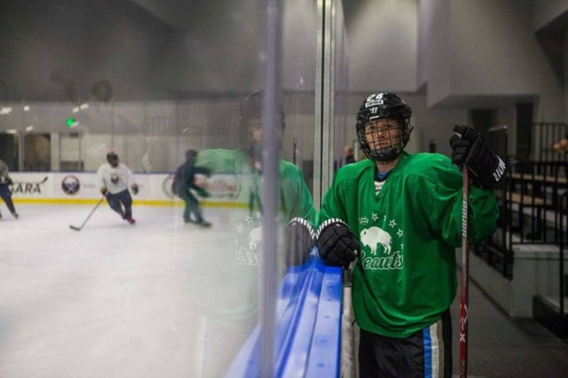 Brendan Bannon/ The New York Times The Buffalo Beauts’ Harrison Browne, who played last season as Hailey Browne, scored in his team’s season opener in the National Women’s Hockey League