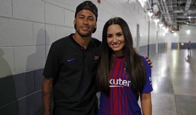 Twitter/ @portallovato Demi Lovato tietou Neymar após partida do Barcelona