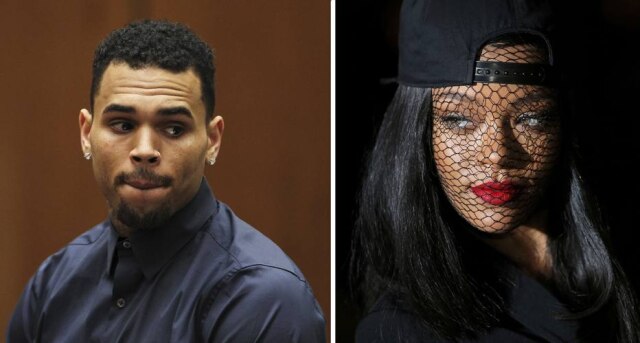 David McNew/ Reuters | Stephane Mahe/ Reuters Chris Brown parece não ter esquecido Rihanna