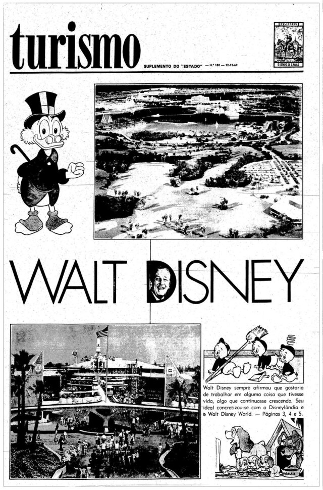 Acervo Estadão Walt Disney World no caderno Turismo de 12/12/1969