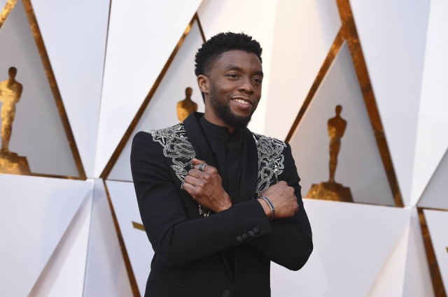 Jordan Strauss/Invision/AP Chadwick Boseman na cerimônia do Oscar em março de 2018.
