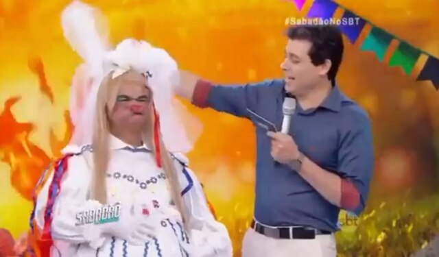 Instagram / @celsoportiolli Celso Portiolli ao lado do humorista Rodela