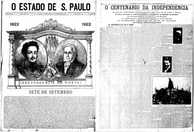 Acervo/Estadão > Estadão - 07/9/1922 e 08/9/1922