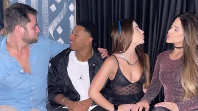 Instagram/@gustavo_marsengo Jade Picon, Paulo André, Gustavo e Laís, do 'BBB 22', se encontraram em uma balada em São Paulo.