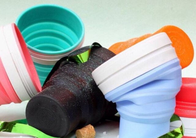 Menos 1 Lixo Copo de silicone que cabe no bolso