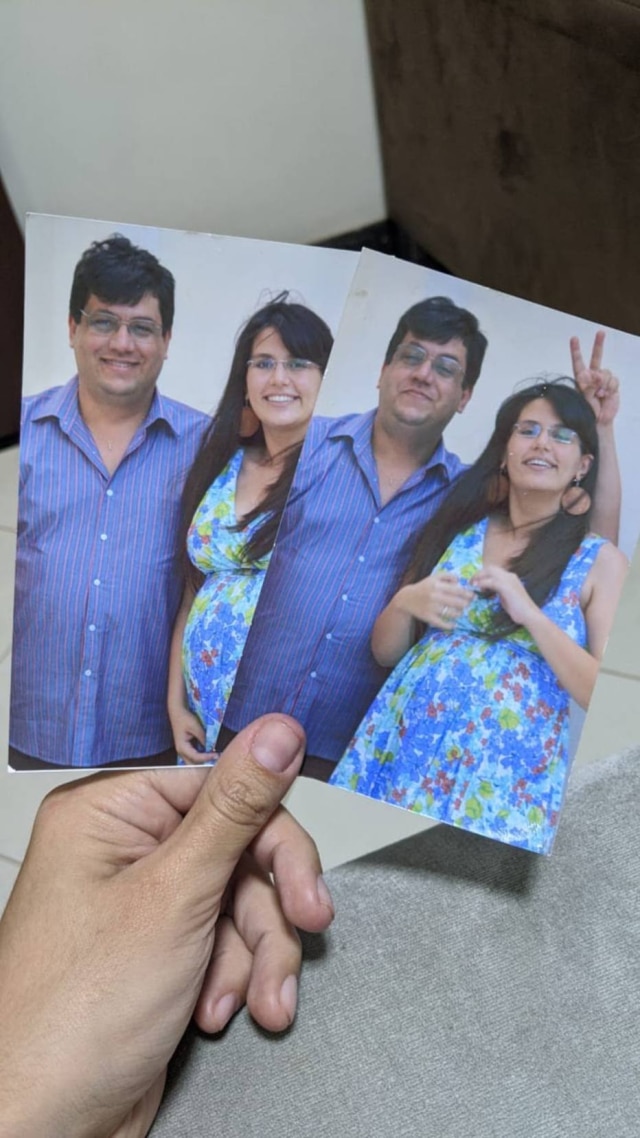 Anna Paula Graboski Correia Lima / Arquivo Pessoal O pai de Anna Paula Graboski Correia Lima, Miguel, chegou a sentir dores no peito mas não quis ir para um hospital