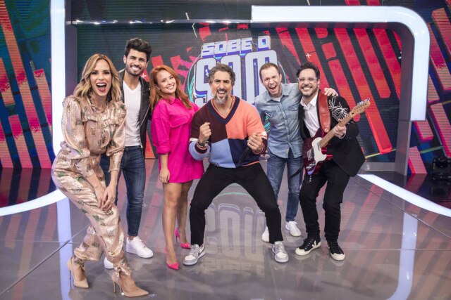 João Cotta/Globo Estreia de Mion no 'Caldeirão' tem Larissa Manoela, Ramón, Ana Furtado e Tiago Leifert