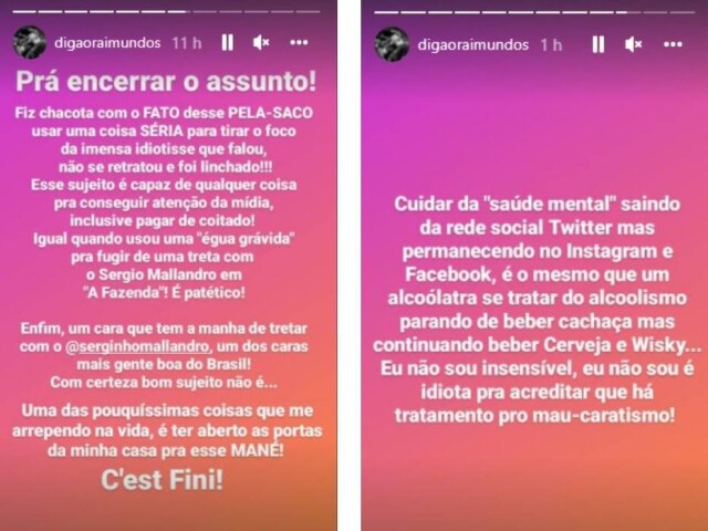 Instagram/@digaoraimundos Cantor dos Raimundos nega ter feito chacota com saúde mental de Tico Santa Cruz.