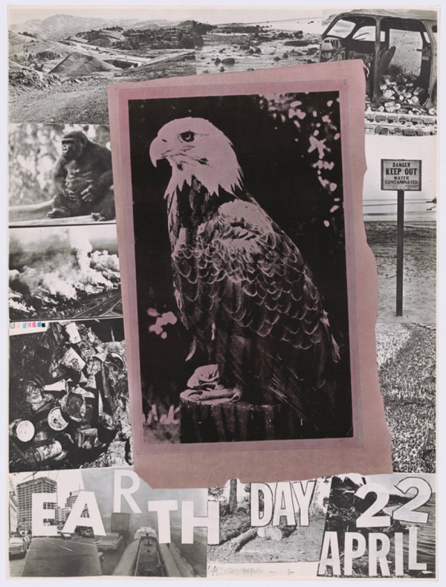 Reprodução/ National Archives Cartaz criado pelo artista Robert Rauschenberg para o 1º Dia da Terra em 1970.