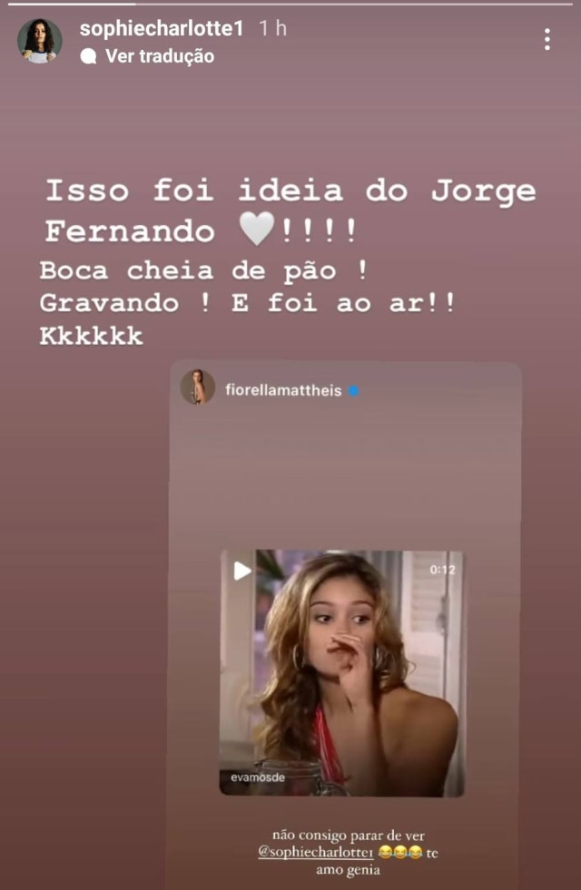 Instagram/ @sophiecharlotte1 Sophie Charlotte como Stéfany em Ti-Ti-Ti em cena que viralizou