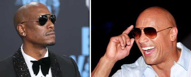Danny Moloshow / Reuters | Andrew Innerarity / Reuters Tyrese Gibson e Dwayne Johnson