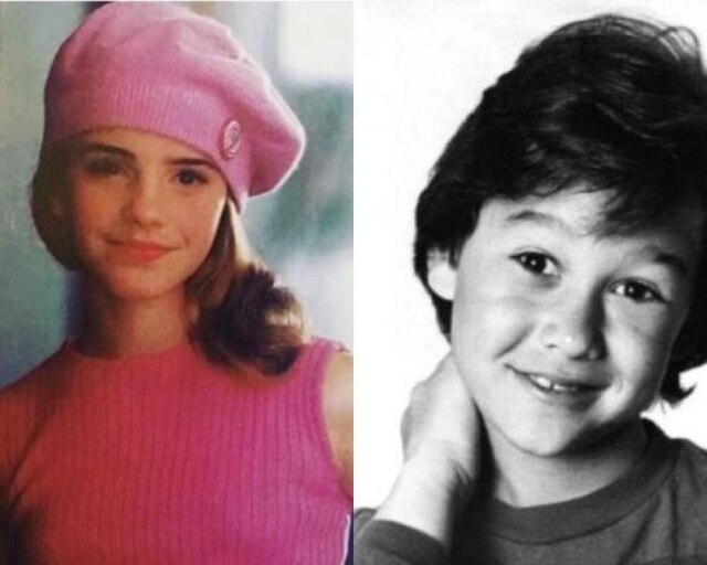Foto: Reprodução / Instagram / @emmawatson / Twitter @hitRECordJoe Emma Watson e Joseph Gordon-Levitt postaram fotos suas antigas em suas redes sociais.