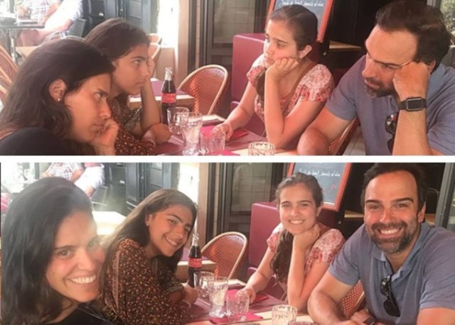 Instagram / @tadeuschmidt Tadeu Schmidt e sua família em viagem de férias.