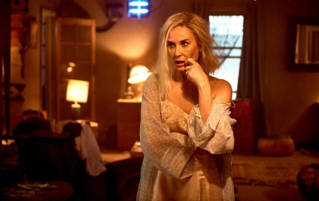 Divulgação/ Globoplay Demi Moore interpreta personagem Linda, em 'Admirável Mundo Novo'