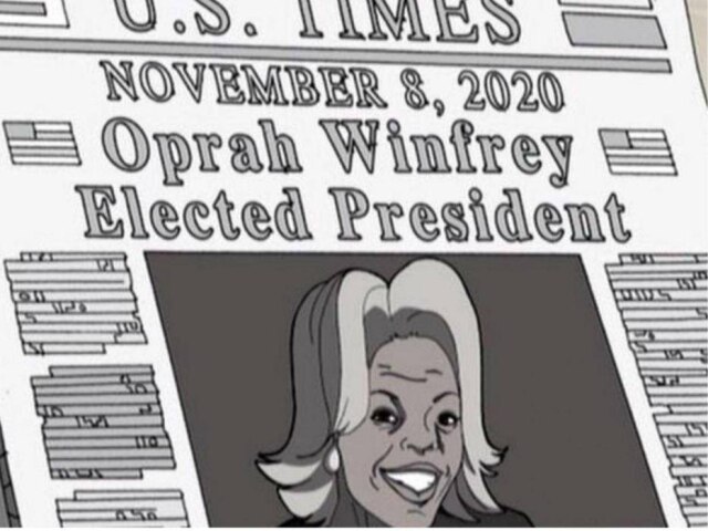 Cena da série 'The Boondocks'/Adult Swim A animação 'The Boondocks' previu em 2006 que a apresentadora Oprah Winfrey será eleita como presidente dos Estados Unidos em 2020