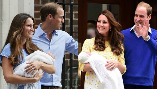 REUTERS/Stefan Wermuth Kate e William deixam o hospital com George, primeiro filho do casal, em julho de 2013. Ela passou pouco mais de 24 horas na maternidade. Já no nascimento de Charlotte, ela saiu após dez horas.