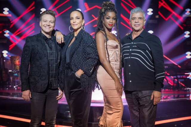 Paulo Belote/TV Globo The Voice Brasil - Iza, Ivete Sangalo, Lulu Santos e Michel Teló.