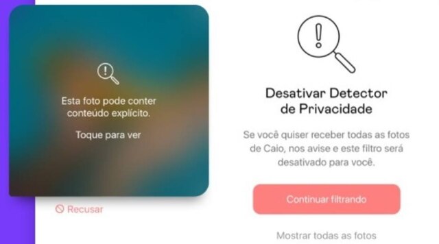 Divulgação Ferramenta permite que o usuário escolha se quer ou não ver um nude