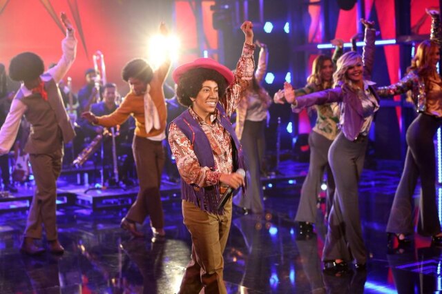 Carol Caminha/Globo Samantha Schmütz homenageou Michael Jackson em sua apresentação no 'Show dos Famosos', do 'Domingão do Faustão'.