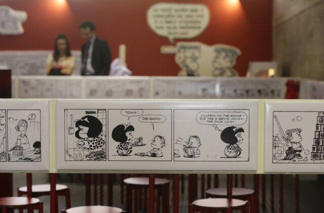 Nilton Fukuda/ESTADÃO Mafalda foi envolvida em fake news sobre aborto na Argentina, mas Quino, seu criador, esclareceu.