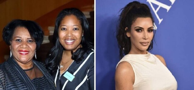 Instagram / @msbkb | Evan Agostini / Invision / AP Na primeira foto, a advogada Brittany K. Barnett (à direita) abraça a ex-presa Alice Marie Johnson. Na segunda foto, Kim Kardashian.
