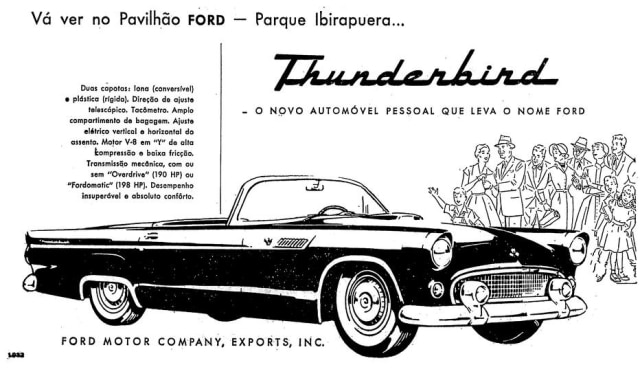 Acervo/Estadão Publicidade do Ford Thunderbird no Estadão de 30/12/1954