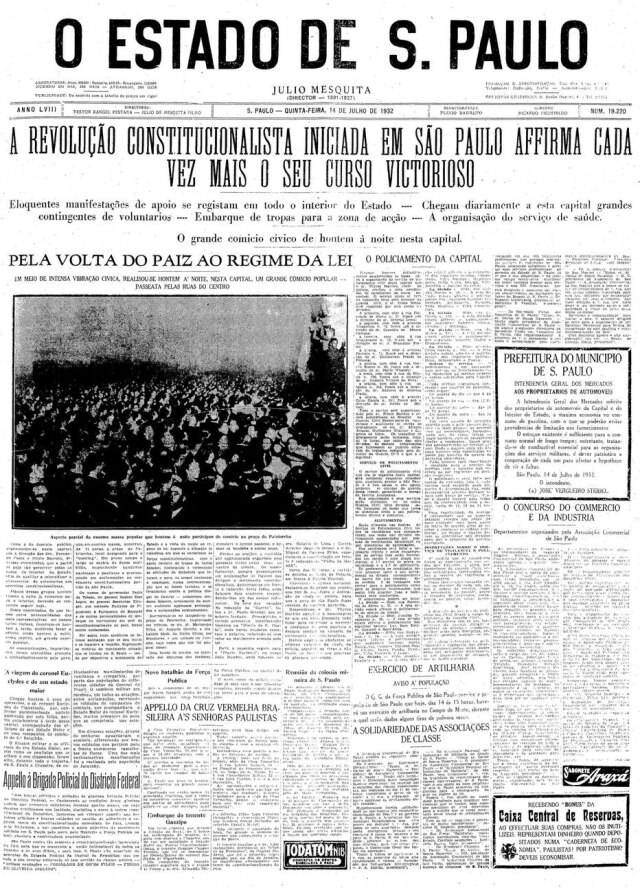 Acervo Estadão Estadão - 14/7/1932