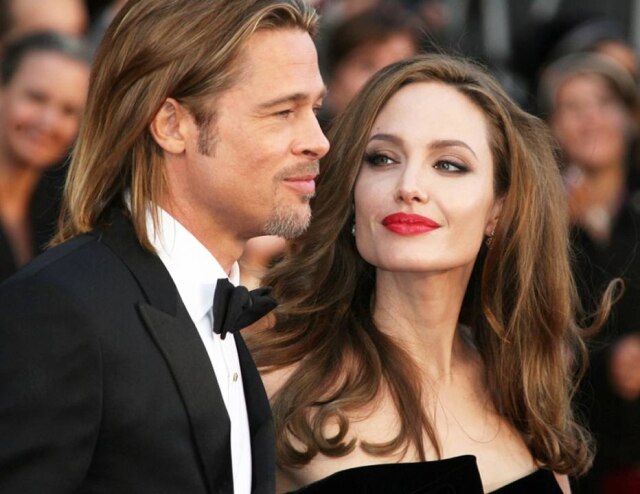 Reprodução/Twitter Angelina Jolie e Brad Pitt.