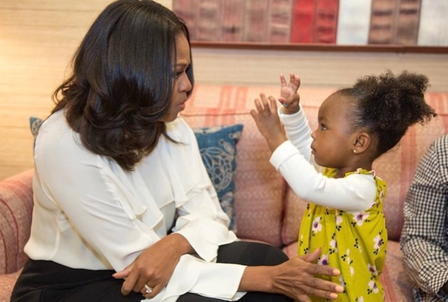 Instagram / @michelleobama Michelle Obama conheceu sua pequena fã, Parker Curry