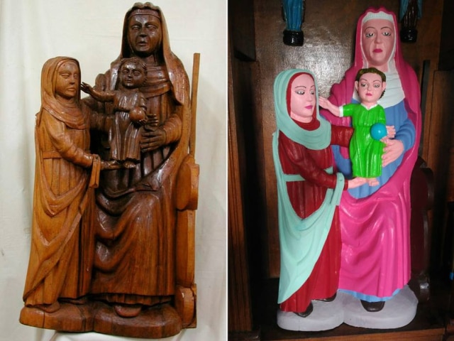DSF/AFP A Espanha teve mais uma restauração malsucedida: estátua da Virgem Maria do século 15 ganhou cores vibrantes em capela na região de Asturias.