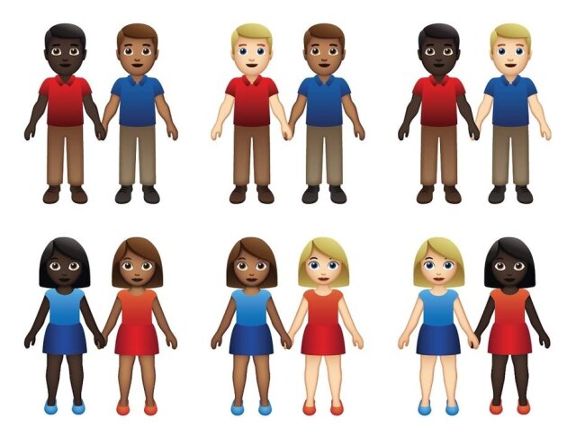 Divulgação/Tinder Aplicativo de relacionamento anuncia emojis com casais inter-raciais para promover diversidade.