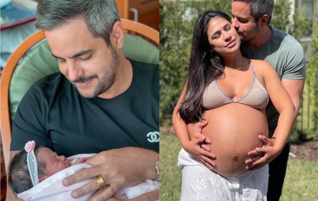 Instagram/ @kakadiniz1 A filha de Kaka de Diniz e a cantora sertaneja Simone nasceu nesta segunda-feira, 22