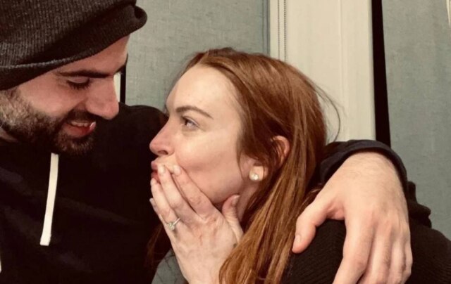 Instagram/ @lindsaylohan Bader Shammas e Lindsay Lohan em foto publicada no Instagram