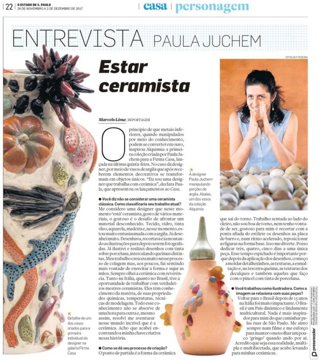Reprodução A entrevistada da semana foi a designer Paula Juchem, que cirou a coleção Alquimia para a Firma Casa