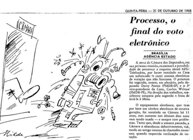 Acervo Estadão Abandono do sistema eletrônico de votação e estudo de processo.