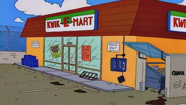 Reprodução de cena da série 'Os Simpsons'/Fox Uma versão de verdade do Kwik-E-Mart, o famoso mercadinho do Apu, em 'Os Simpsons', foi inaugurado nos Estados Unidos