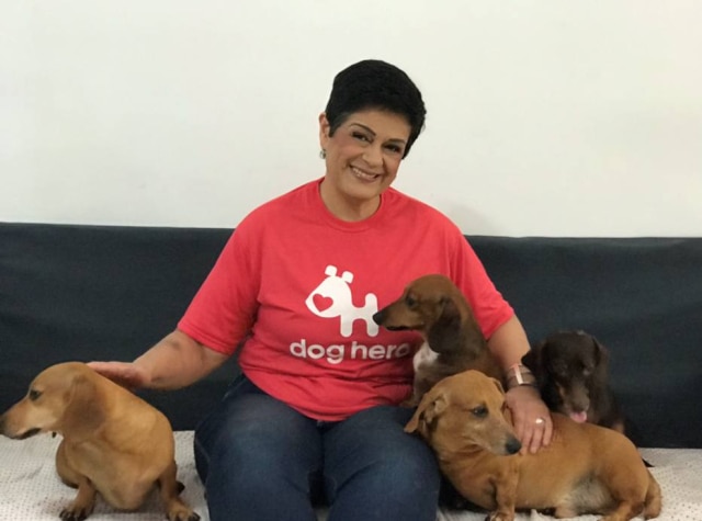 Mariana Malerbi Além dos cachorros que Sandra Moura hospeda, há mais dez cães que são dela.