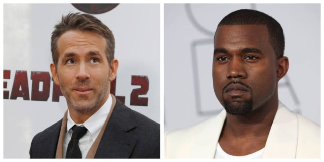 Shannon Stapleton/Reuters | Andrew Kelly/Reuters Ryan Reynolds, ator de 'Deadpool', e o cantor Kanye West.