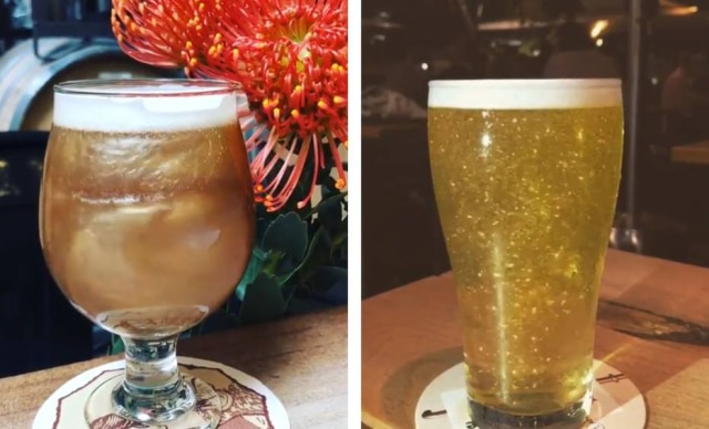 Instagram / @cleophus_quealy | Instagram / @beerdeluxesydney Cervejas com glitter.