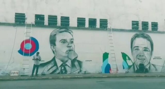 Instagram/@pauloterraartes Mural em homenagem a Gugu Liberato feito pelo artista plástico Paulo Terra.