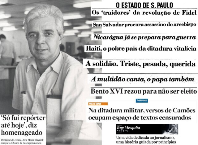 Joveci de Freitas/ Estadão O jornalista José Maria Mayrink na redação do Estadão em 1984