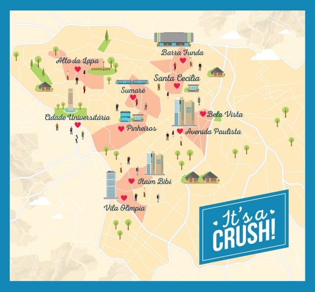 Happn Confira quais são os bairros de São Paulo em que há maior probabilidade de encontrar um 'crush'