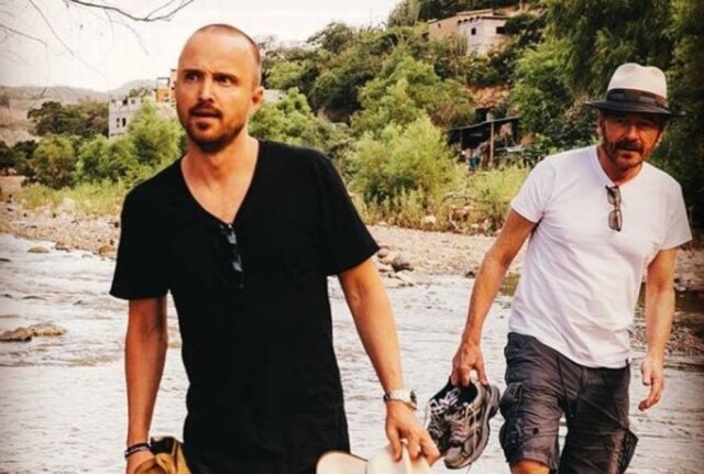 Instagram/@bryancranston Os atores Aaron Paul e Bryan Cranston, protagonistas da série 'Breaking Bad'.