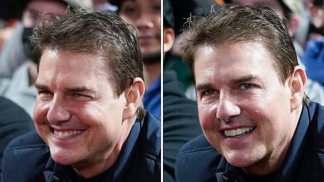 Reprodução Twitter / Mike Sington Surpresos com a aparência de Tom Cruise, fãs fotografam o astro em jogo de beisebol