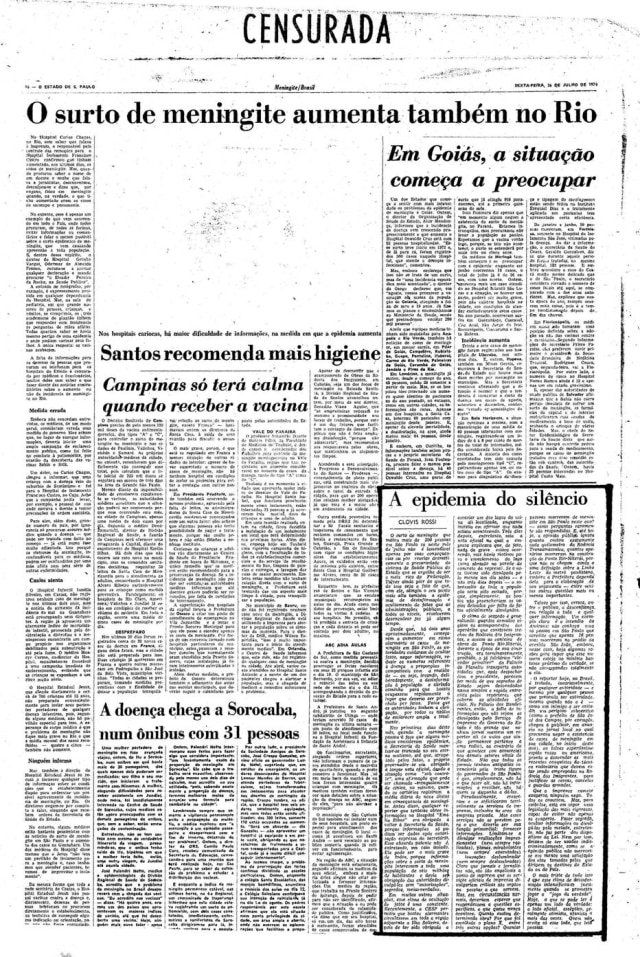 >> Pagina censurada do Estadão de 26/7/1974