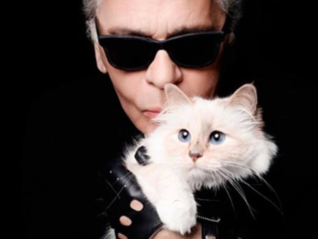 Karl Lagerfeld e sua gata Choupette