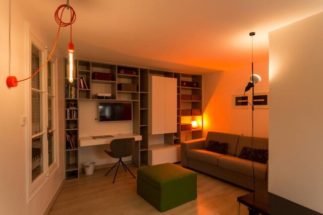 divulgação O apartamento à noite com sua iluminação acionada